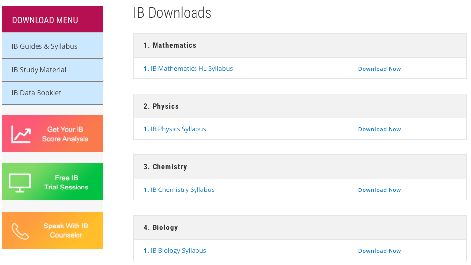 IB Downloads - Physics, Chemistry, Maths, Biology